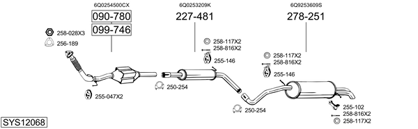 Sistema de gases de escape Seat CORDOBA