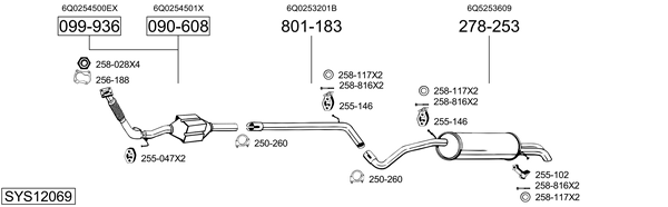 Sistema de gases de escape Seat CORDOBA