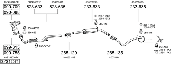 Sistema de gases de escape Seat IBIZA III