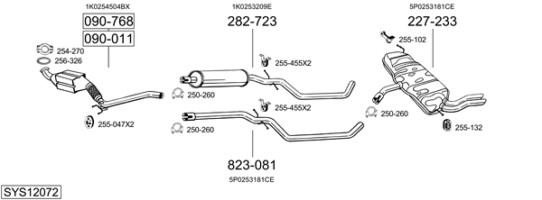 Sistema de gases de escape Seat ALTEA