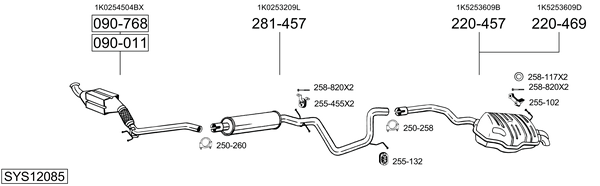 Sistema de gases de escape Skoda OCTAVIA II Combi