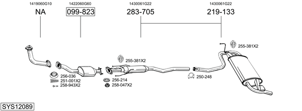 Sistema de gases de escape Suzuki BALENO Hatchback