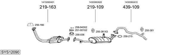 Sistema de gases de escape Suzuki VITARA Cabrio