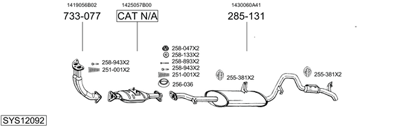 Sistema de gases de escape Suzuki VITARA Cabrio