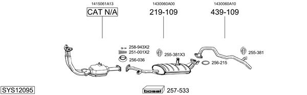 Sistema de gases de escape Suzuki VITARA Cabrio