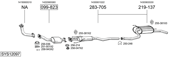 Sistema de gases de escape Suzuki BALENO Estate