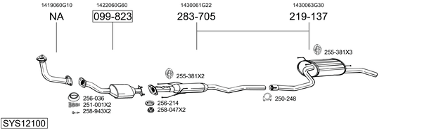 Sistema de gases de escape Suzuki BALENO Estate