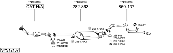 Sistema de gases de escape Toyota LAND CRUISER PRADO