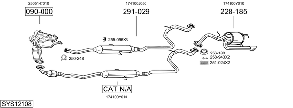 Sistema de gases de escape Toyota YARIS