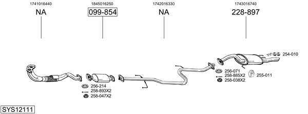 Sistema de gases de escape Toyota COROLLA Compact · Toyota COROLLA Liftback