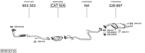 Sistema de gases de escape Toyota COROLLA Compact · Toyota COROLLA Liftback