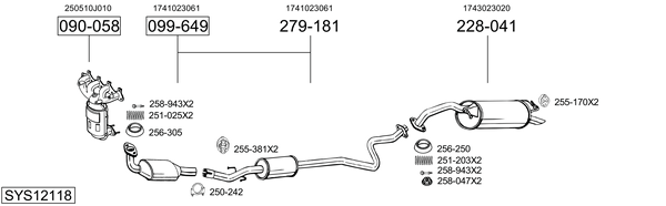 Sistema de gases de escape Toyota YARIS