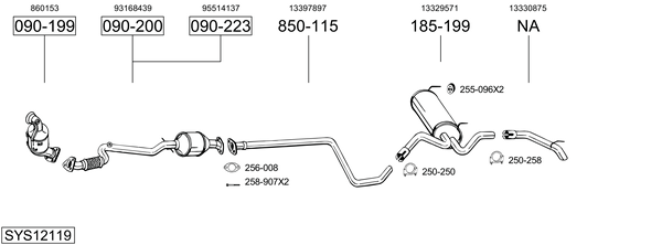 Sistema de gases de escape Vauxhall ASTRA Mk VI GTC