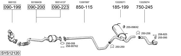 Sistema de gases de escape Vauxhall ASTRA Mk VI