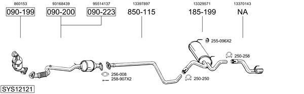 Sistema de gases de escape Vauxhall ASTRA Mk VI GTC