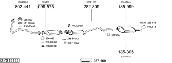 Sistema de gases de escape Vauxhall ASTRA Mk III Hatchback
