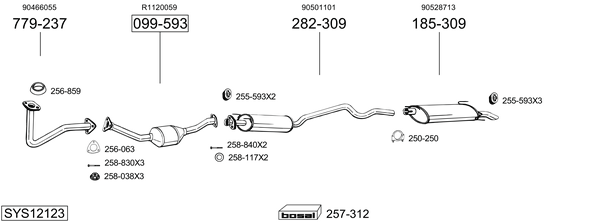 Sistema de gases de escape Vauxhall ASTRA Mk III Hatchback
