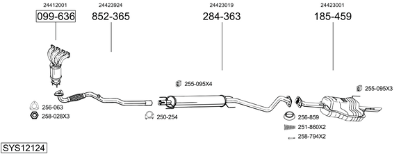 Sistema de gases de escape Vauxhall ASTRA Mk IV Hatchback