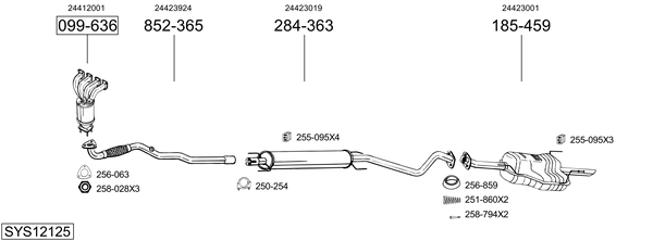 Sistema de gases de escape Vauxhall ASTRA Mk IV Hatchback