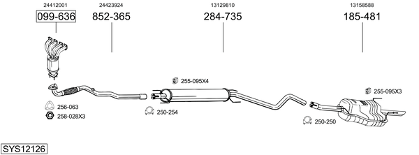 Sistema de gases de escape Vauxhall ASTRA Mk IV Hatchback