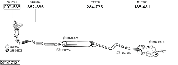 Sistema de gases de escape Vauxhall ASTRA Mk IV Hatchback