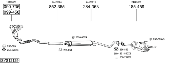 Sistema de gases de escape Vauxhall ASTRA Mk IV Hatchback
