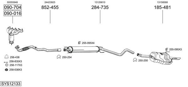 Sistema de gases de escape Vauxhall ASTRA Mk IV Hatchback