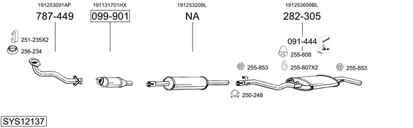 Sistema de gases de escape Vw GOLF II
