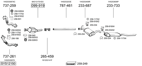 Sistema de gases de escape Vw VENTO