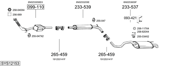 Sistema de gases de escape Vw POLO