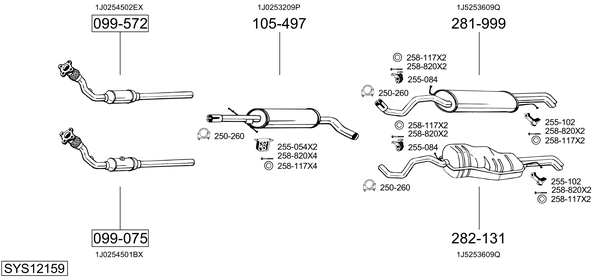 Sistema de gases de escape Vw GOLF IV Variant