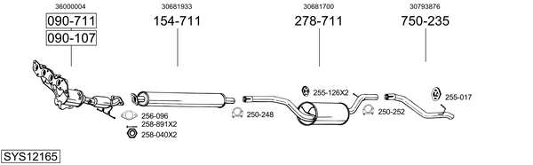 Sistema de gases de escape Volvo S40 II