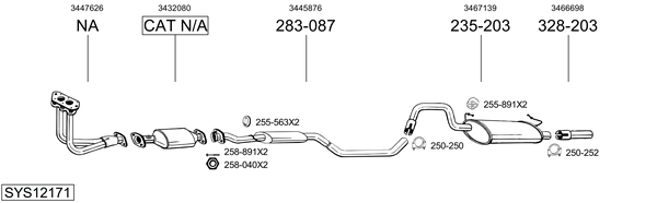 Sistema de gases de escape Volvo 440