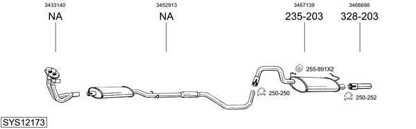 Sistema de gases de escape Volvo 440