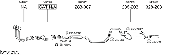 Sistema de gases de escape Volvo 440
