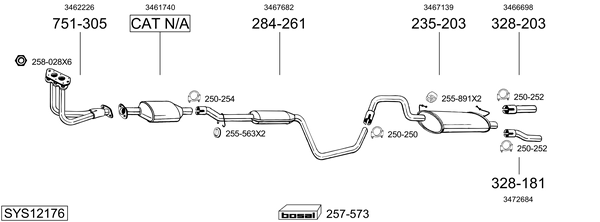 Sistema de gases de escape Volvo 440