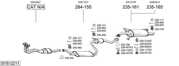 Sistema de gases de escape Volvo V40 Estate