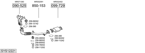 Sistema de gases de escape Mitsubishi CARISMA Saloon