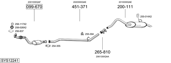 Sistema de gases de escape BOSAL SYS12241