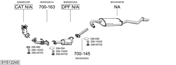 Sistema de gases de escape Nissan NAVARA NP300 Platform/Chassis