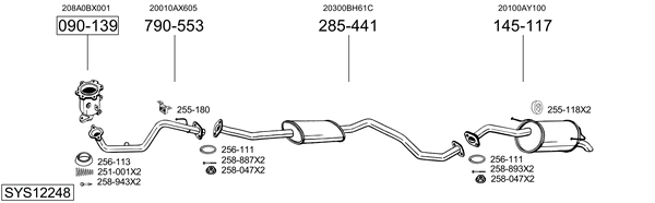 Sistema de gases de escape Nissan NOTE