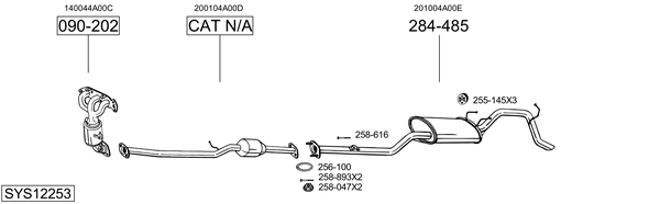 Sistema de gases de escape Nissan PIXO