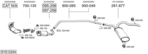 Sistema de gases de escape Nissan PRIMASTAR Platform/Chassis