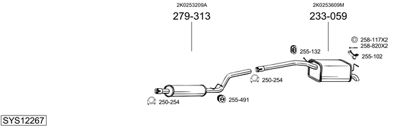 Sistema de gases de escape Vw CADDY III MPV