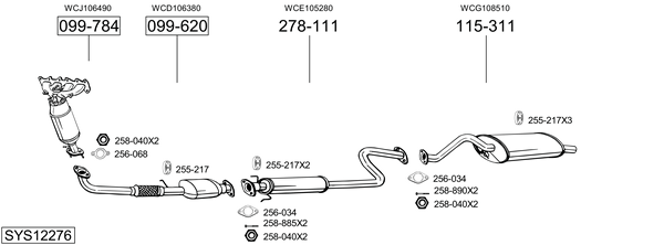 Sistema de gases de escape Rover 25 I Hatchback