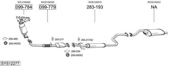 Sistema de gases de escape Rover 45 I Hatchback