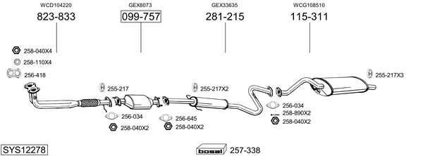 Sistema de gases de escape Rover 200 II Hatchback