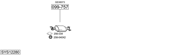 Sistema de gases de escape BOSAL SYS12280