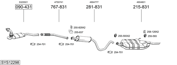 Sistema de gases de escape Saab 9-3