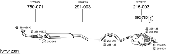 Sistema de gases de escape Saab 9-3 Convertible